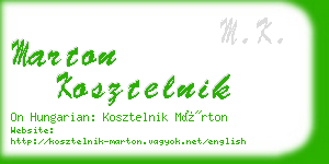 marton kosztelnik business card